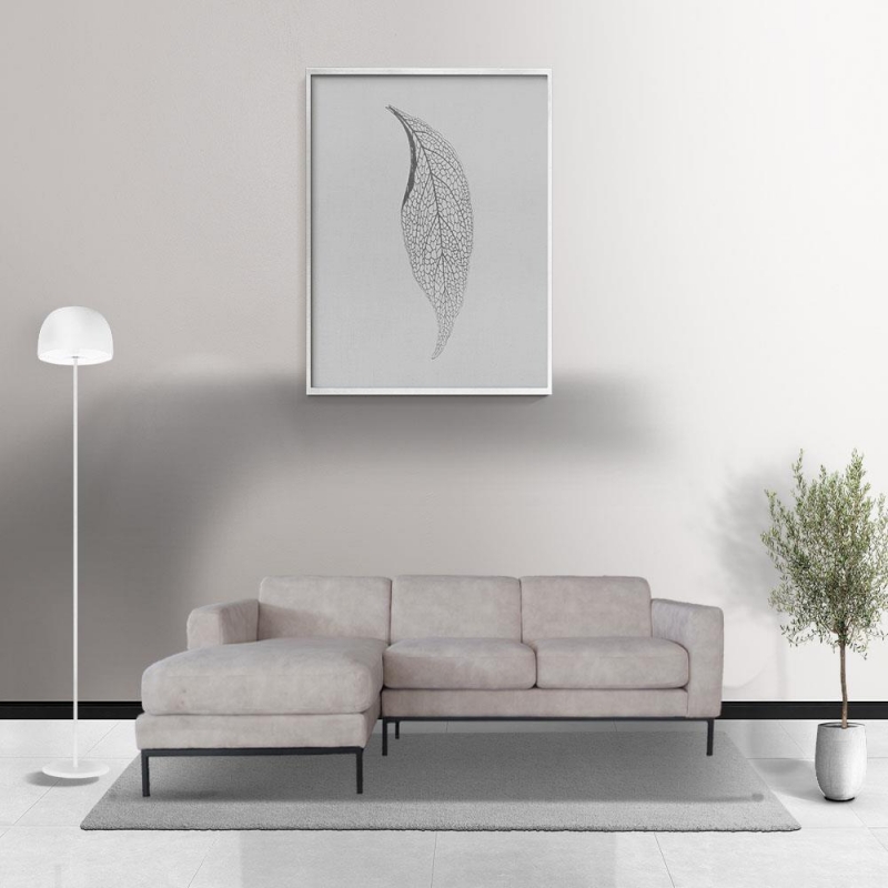 Καναπές γωνιακός Nextdeco Heming αριστερή γωνία γκρι-μπεζ Υ76x280x159εκ.