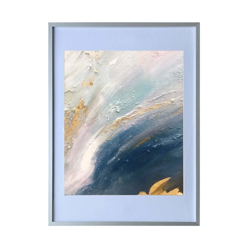 Κορνίζα τοίχου μεταλλική ασημί με ακρυλικό τζάμι 30x21εκ.