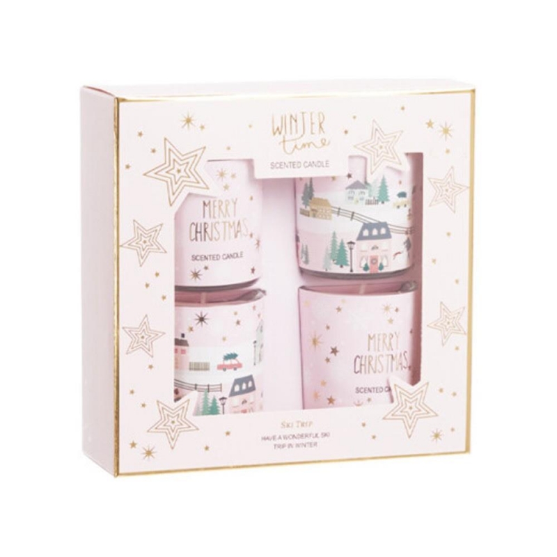 Αρωματικό κερί σετ 4 γυάλινα Ski trip 4,5×5,2εκ. Αρωματικό κερί σετ 4 γυάλινα Ski trip 4,5×5,2εκ.
