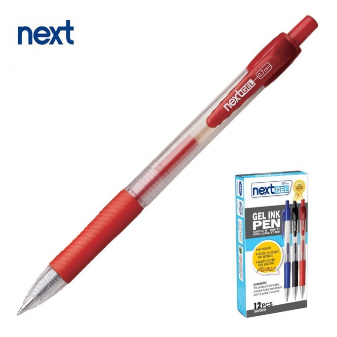 Νext στυλό gel pen με κουμπί κόκκινο 0.7mm