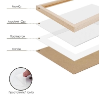 Κορνίζα τοίχου ξύλινη με ακρυλικό τζάμι 40x40εκ.