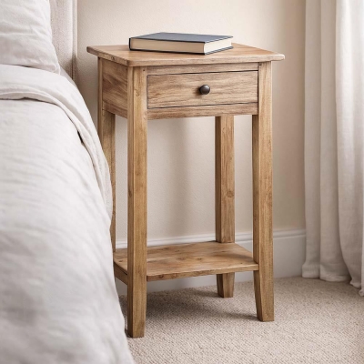 Κομοδίνο Nextdeco ανακυκλωμένο ξύλο mahoni Υ52xM34xΠ25εκ