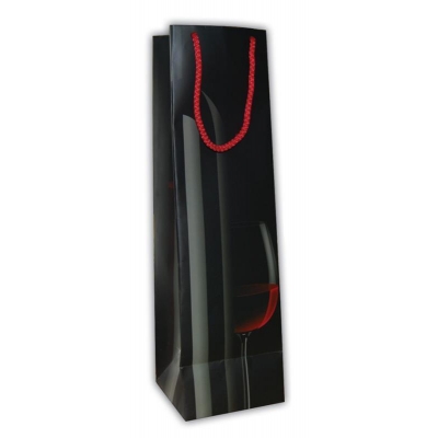 Next χάρτινη τσάντα κρασιού μαύρη Υ40,5x11,5x11,5