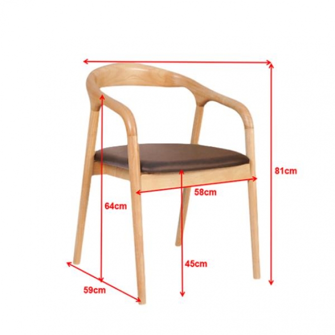 Καρέκλα ξύλινη Nextdeco Jackson καφέ Υ79,5x56x62εκ