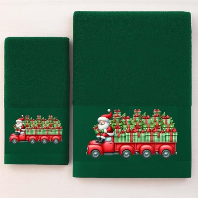Σετ χριστουγεννιάτικες πετσέτες Santa gift 100% βαμβάκι πεννιε 500gsm Σετ χριστουγεννιάτικες πετσέτες Santa gift 100% βαμβάκι πεννιε 500gsm