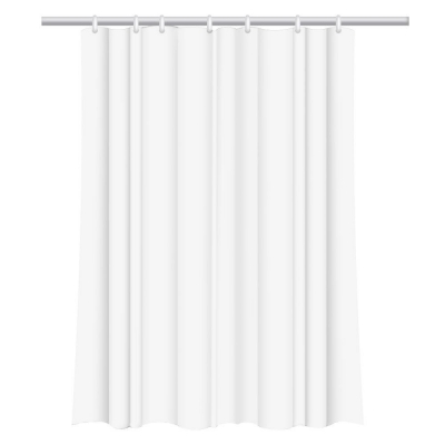 Κουρτίνα μπάνιου  με 12 κρίκους λευκή Υ200x180εκ.