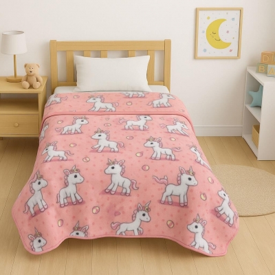 Κουβέρτα παιδική baby unicorn βελουτέ από 100% polyester 150x220εκ. Κουβέρτα παιδική baby unicorn βελουτέ από 100% polyester 150x220εκ.