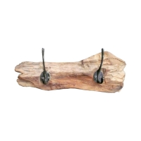 Κρεμάστρα τοίχου Nextdeco ξύλο teak μονός γάντζος Υ11×40×10εκ.