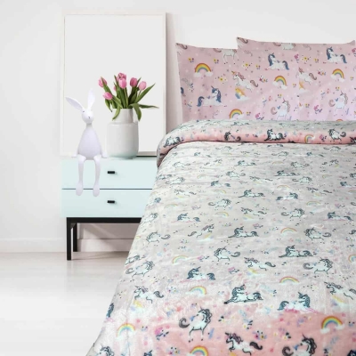 Κουβέρτα παιδική "Unicorn yard" βελουτέ από 100% polyester 160x220εκ. Κουβέρτα παιδική "Unicorn yard" βελουτέ από 100% polyester 160x220εκ.