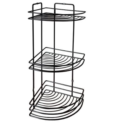 Ραφιέρα μπάνιου γωνιακή 3 ράφια Nextdeco μαύρη Υ48xØ19εκ. Ραφιέρα μπάνιου γωνιακή 3 ράφια Nextdeco μαύρη Υ48xØ19εκ.