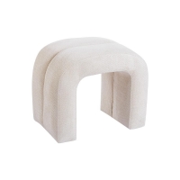 Σκαμπό Nextdeco εκρού βελούδινο ύφασμα 55x36x47εκ.