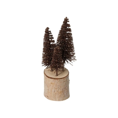 Χριστουγεννιάτικο διακοσμητικό δεντράκι καφέ 15εκ.