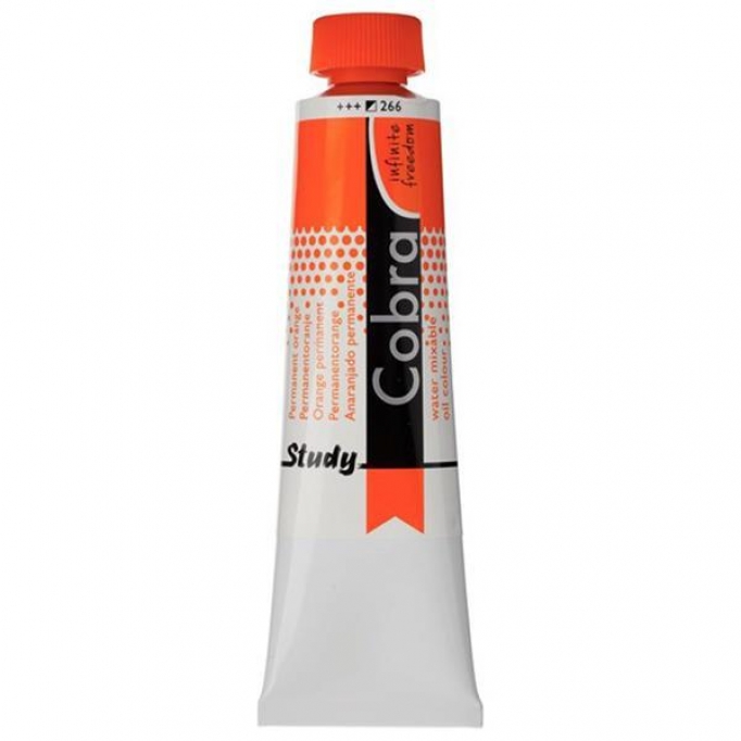 Talens Cobra Study water mixable oil 266 perm. orange 40ml.