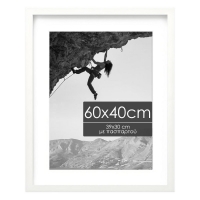 Κορνίζα τοίχου ξύλινη λευκή με ακρυλικό τζάμι 60x40εκ.