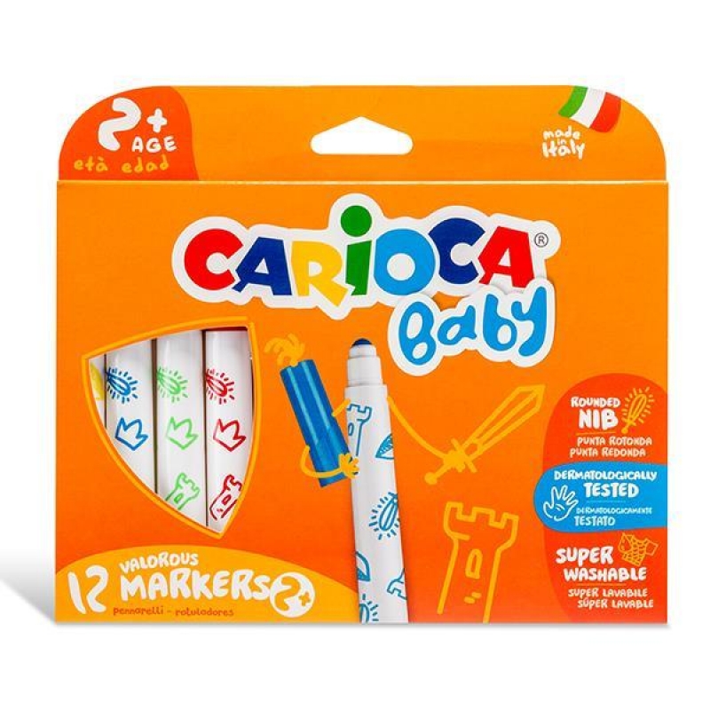 Carioca μαρκαδόροι Baby 12 χρώματα για παιδιά 2+ Carioca μαρκαδόροι Baby 12 χρώματα για παιδιά 2+