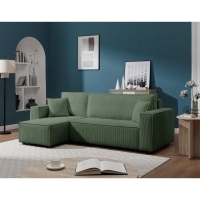 Καναπές - διπλό κρεβάτι Nextdeco γωνιακός με αποθηκευτικό χώρο πράσινο Υ82×240×92-142εκ Καναπές - διπλό κρεβάτι Nextdeco γωνιακός με αποθηκευτικό χώρο πράσινο Υ82×240×92-142εκ