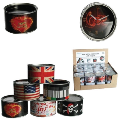 Ρολόι μεταλλικό μίνι 6 σχέδια διαμέτρου 8,5εκ. Ρολόι μεταλλικό μίνι 6 σχέδια διαμέτρου 8,5εκ.