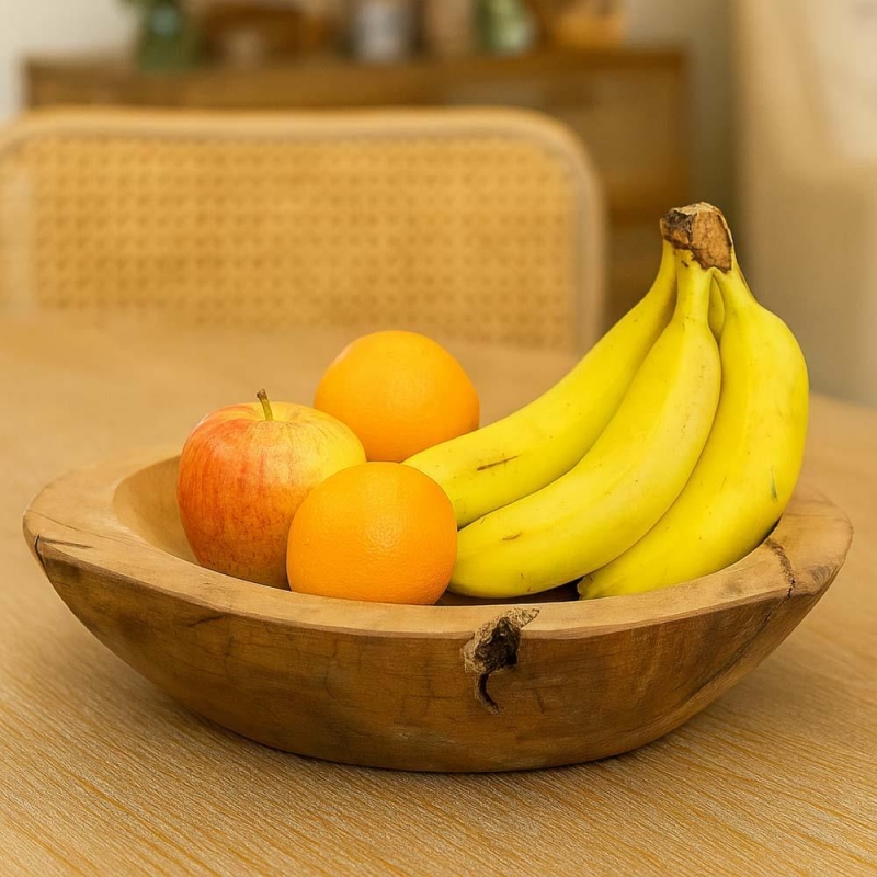 Μπωλ διακοσμητικό Nextdeco Tribeca ανακυκλωμένο ξύλο teak Ø39x11εκ.