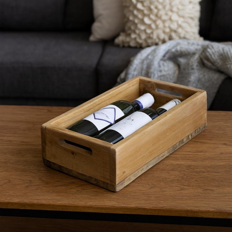 Κουτί αποθήκευσης κρασιού Nextdeco ανακυκλωμένο ξύλο mahoni Υ9xΜ34xΠ19εκ