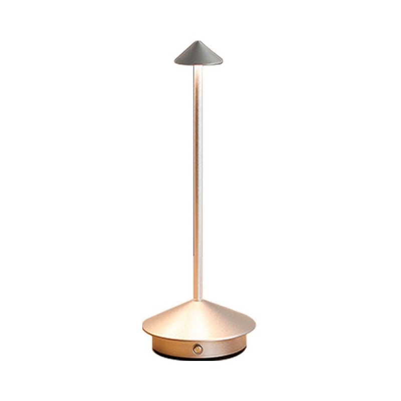 Επιτραπέζιο LED φωτιστικό επαναφορτιζόμενο ασημί 3W Υ30×10.5εκ.