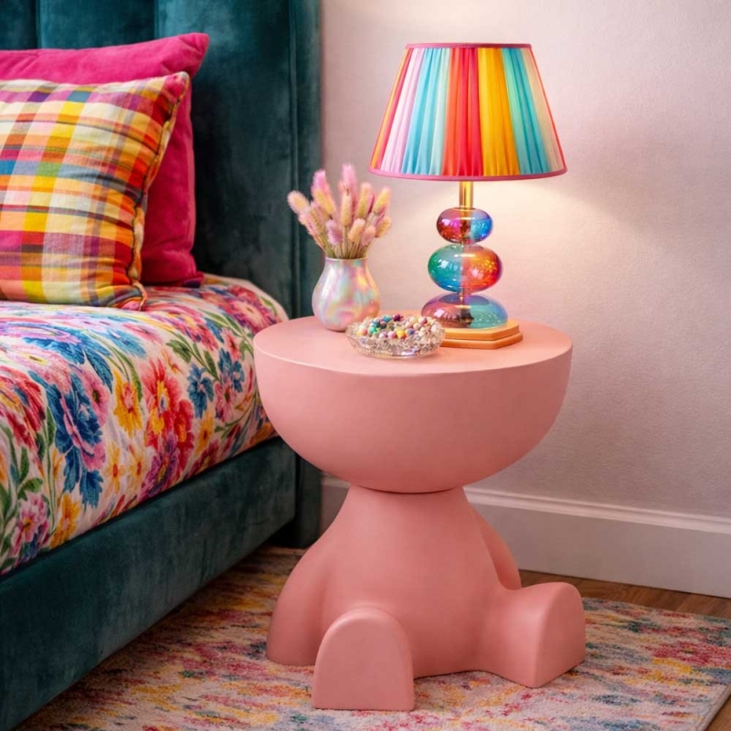 Τραπέζι- κομοδίνο με αποθηκευτικό χώρο Nextdeco πλαστικό ροζ Υ38xØ28εκ. Τραπέζι- κομοδίνο με αποθηκευτικό χώρο Nextdeco πλαστικό ροζ Υ38xØ28εκ.