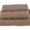 Πετσέτα μονόχρωμη 100% βαμβάκι πεννιε 550gsm 50x100εκ. μπεζ-καφέ