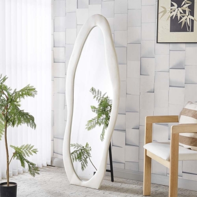 Καθρέφτης ολόσωμος Nextdeco λευκός βελούδινο πλαίσιο 160x60εκ. οβάλ