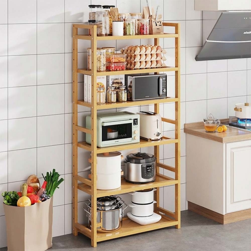 Βιβλιοθήκη Nextdeco από μπαμπού 6 επιπέδων Υ155x70x25εκ.