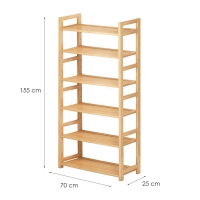 Βιβλιοθήκη Nextdeco από μπαμπού 6 επιπέδων Υ155x70x25εκ.