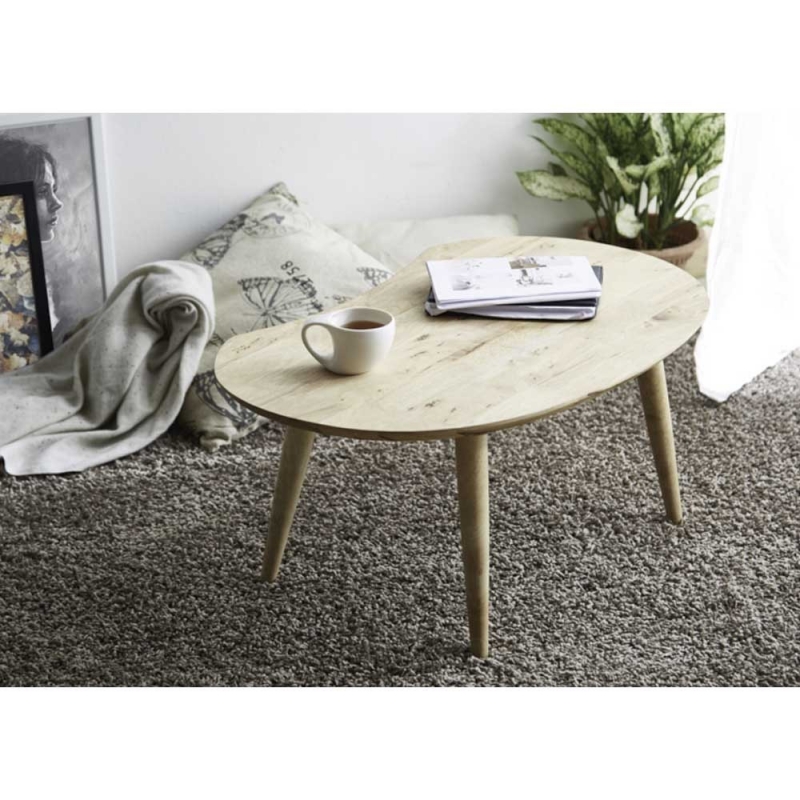 Τραπεζάκι σαλονιού Nextdeco Natural μασίφ ξύλο Υ32,3×74×47,5εκ.