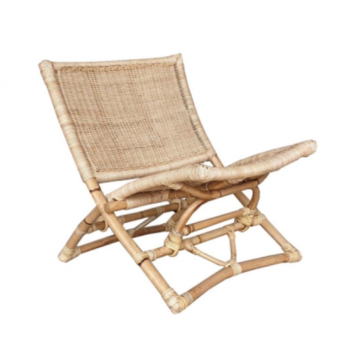 Καρέκλα πτυσσόμενη Nextdeco Kailua από φυσικό rattan Υ60x50x41εκ.