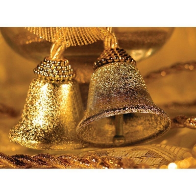 Ευχετήριες κάρτες χριστουγεννιάτικες "καμπάνες" 16x11,6εκ.