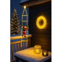 Άγιος Βασίλης σε σκάλα με LED φωτισμό 200εκ