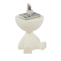 Τραπέζι- κομοδίνο με αποθηκευτικό χώρο Nextdeco πλαστικό λευκό Υ38xØ36εκ.