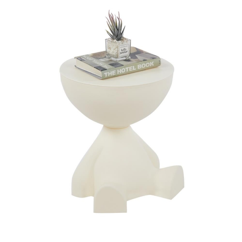 Τραπέζι- κομοδίνο με αποθηκευτικό χώρο Nextdeco πλαστικό λευκό Υ38xØ36εκ.