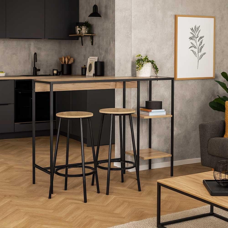 Σετ μπαρ κουζίνας μεταλλικό Nextdeco Υ100x44x124εκ. Σετ μπαρ κουζίνας μεταλλικό Nextdeco Υ100x44x124εκ.