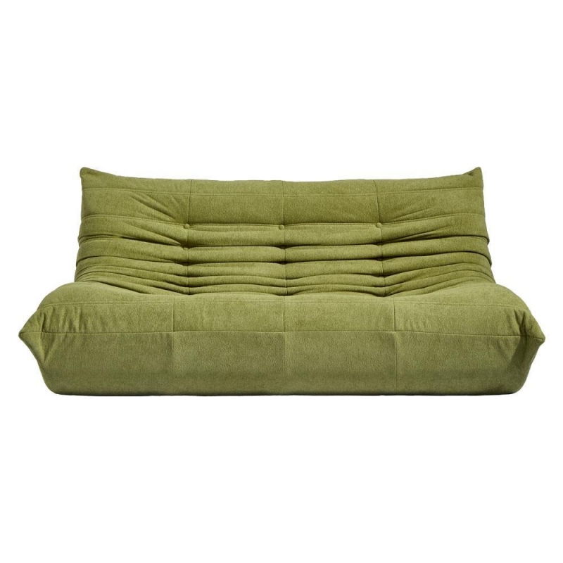 Compressed Nextdeco καναπές τριθέσιος Togo χακί Υ70x174x102εκ.