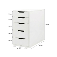 Συρταριέρα 5 συρταριών  Nextdeco MDF λευκή Υ70×58×36εκ.