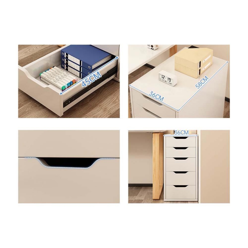 Συρταριέρα 5 συρταριών  Nextdeco MDF λευκή Υ70×58×36εκ.