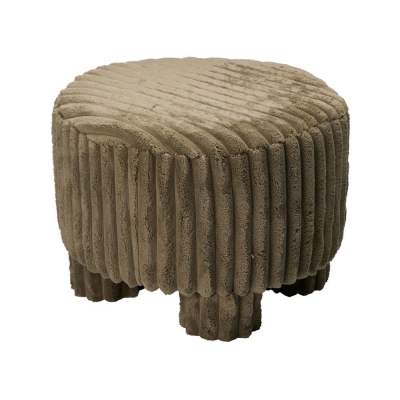 Σκαμπό κοτλέ λαδί 40x40x29εκ.