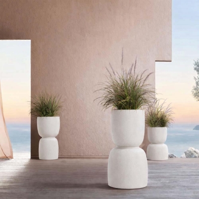 Γλάστρα - κασπώ Duala Slim μπεζ Y70xΦ40εκ.