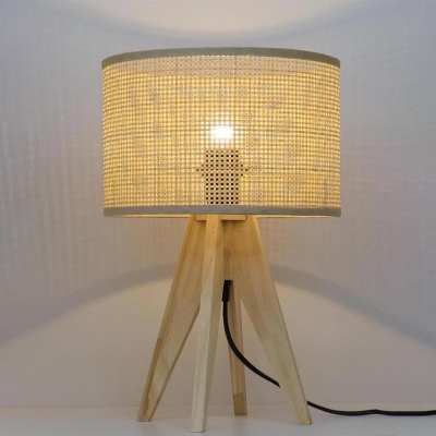 Φωτιστικό επιτραπέζιο rattan με ξύλινη βάση Υ36,5xØ24εκ. Φωτιστικό επιτραπέζιο rattan με ξύλινη βάση Υ36,5xØ24εκ.