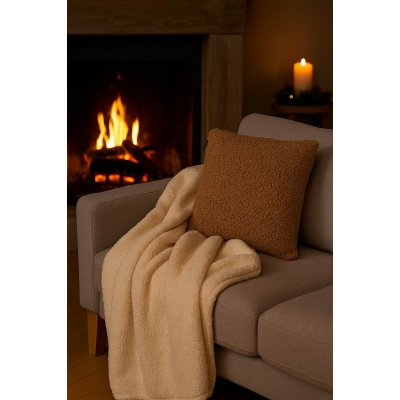 Κουβέρτα sherpa fleece μπεζ 150x200εκ. Κουβέρτα sherpa fleece μπεζ 150x200εκ.