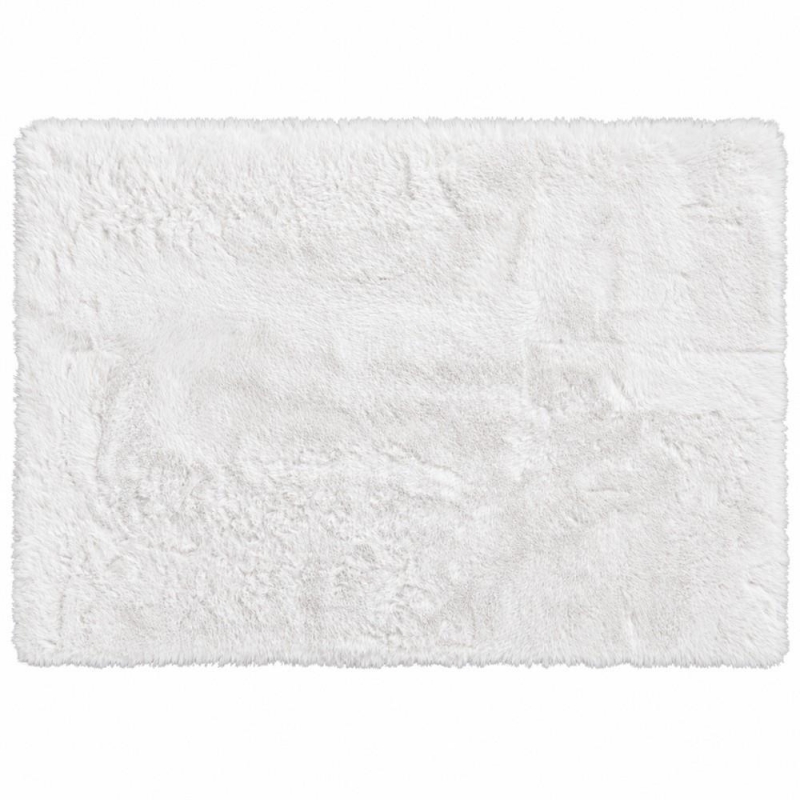 Χαλί γούνινο polyester λευκό 90x60εκ.