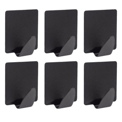 Αυτοκόλλητα άγκιστρα  σετ 6 Υ2x3,5x3,5εκ, μαύρο Αυτοκόλλητα άγκιστρα  σετ 6 Υ2x3,5x3,5εκ, μαύρο