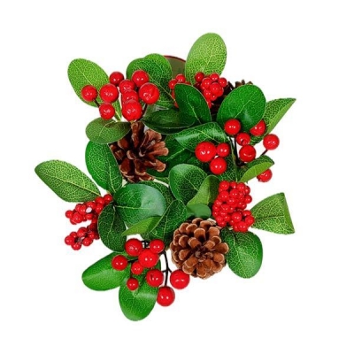 Χριστουγεννιάτικο στεφανάκι για κηροπήγιο Ø20εκ. Χριστουγεννιάτικο στεφανάκι για κηροπήγιο Ø20εκ.