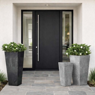 Γλάστρα - κασπώ Urbi beton effect γκρι Y55x29,5x29,5εκ.