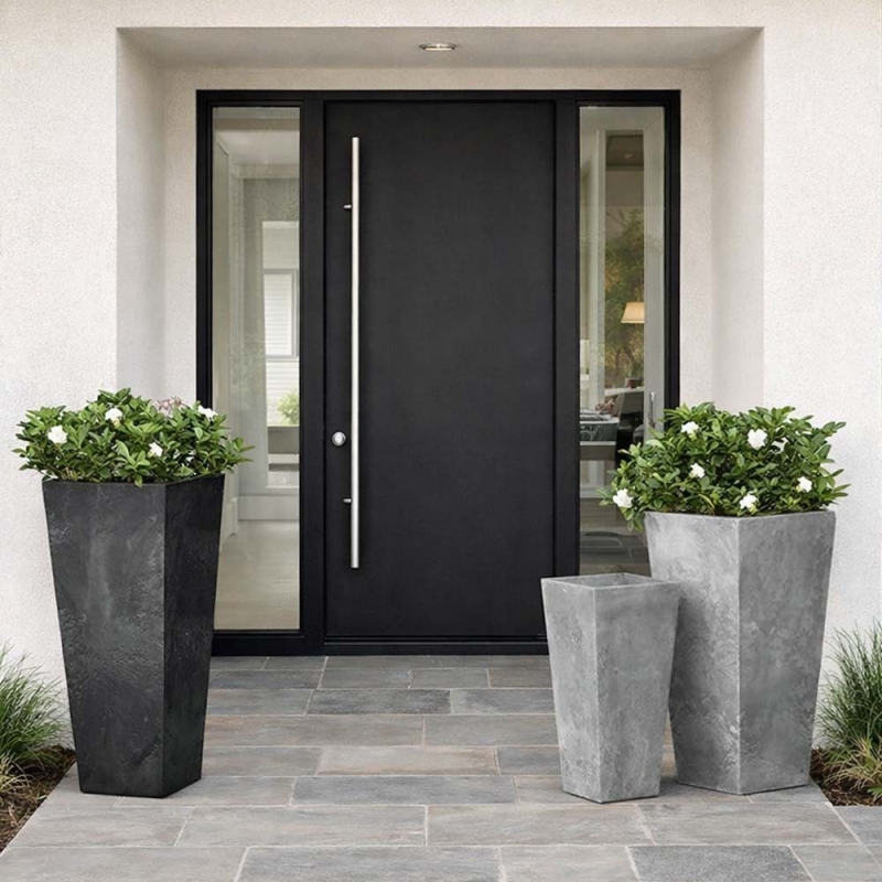 Γλάστρα - κασπώ Urbi beton effect γκρι Y55x29,5x29,5εκ.