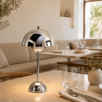 Φωτιστικό επιτραπέζιο Nextdeco LED μεταλλικό και ακρυλικό ασημί αφής Φ18xΥ31εκ. Φωτιστικό επιτραπέζιο Nextdeco LED μεταλλικό και ακρυλικό ασημί αφής Φ18xΥ31εκ.