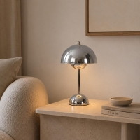 Φωτιστικό επιτραπέζιο Nextdeco LED μεταλλικό και ακρυλικό ασημί αφής Φ18xΥ31εκ.